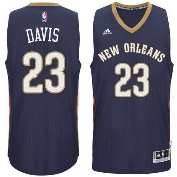 Men's  Pelicans #23 Anthony Davis 2014-15 New Road Blue Jersey